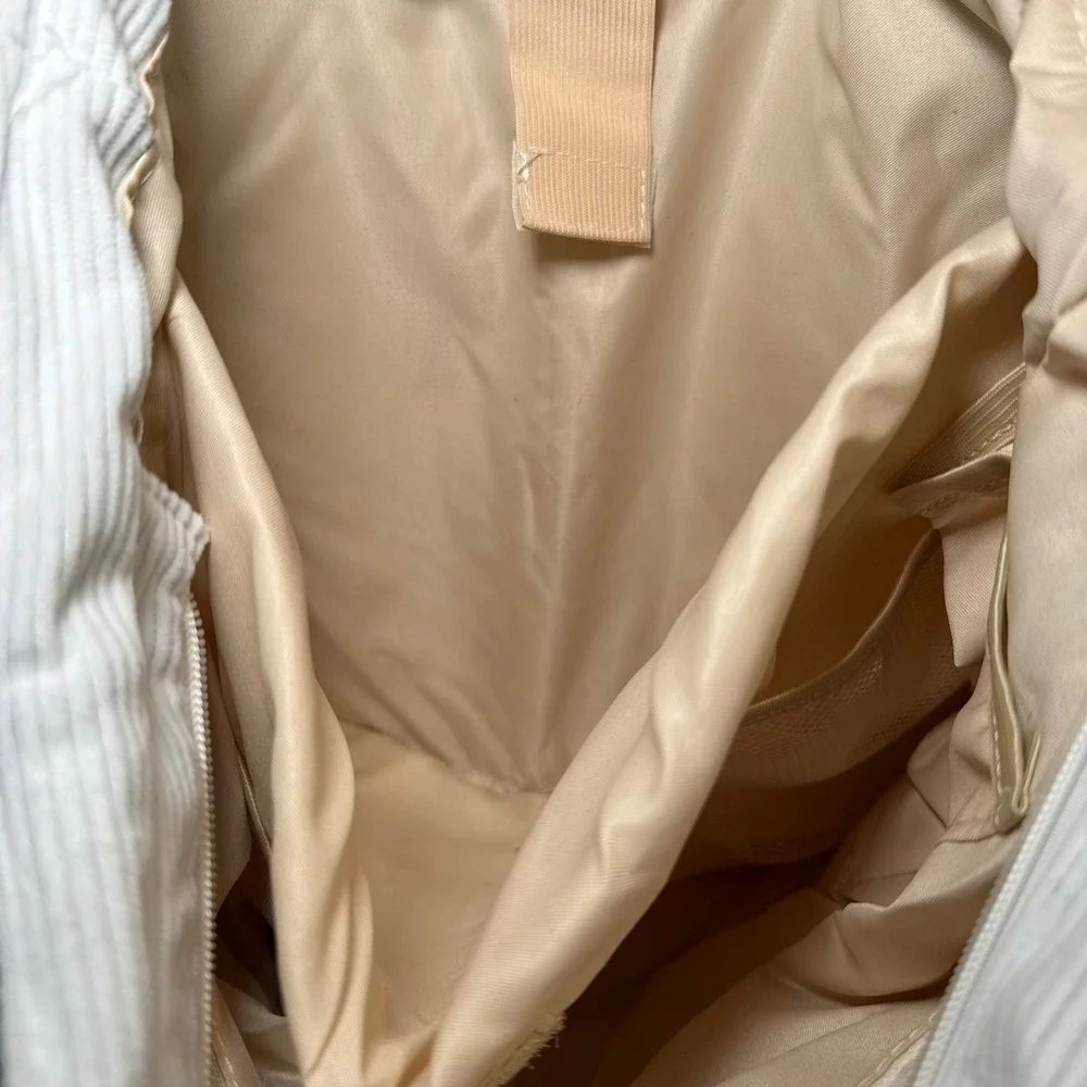 N/A white corduroy